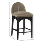 Waldorf Boucle Fabric Upholstered Counter Stool in Olive