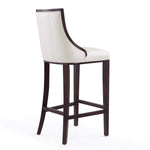 Fifth Avenue Wood Upholstered Barstool in Pearl White
