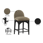 Waldorf Boucle Fabric Upholstered Counter Stool in Olive