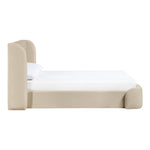 Warby Vegan Leather Upholstered King Bed in Beige