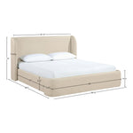 Warby Vegan Leather Upholstered King Bed in Beige