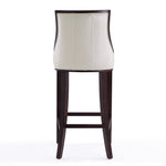 Fifth Avenue Wood Upholstered Barstool in Pearl White