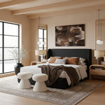 Warby Vegan Leather Upholstered King Bed in Black