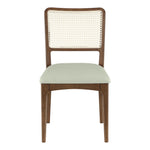 Atrium Cane Back And Vegan Leather Upholstered Seat Dining Chair in Mint