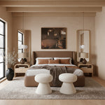 Warby Vegan Leather Upholstered King Bed in Brown