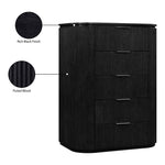 Astrid Solid Wood And Oak Veneer Chest in Black