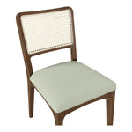 Atrium Cane Back And Vegan Leather Upholstered Seat Dining Chair in Mint