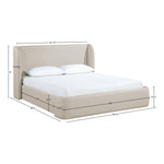 Warby Vegan Leather Upholstered King Bed in Taupe