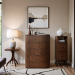 Astrid Solid Wood And Oak Veneer Chest in Brown