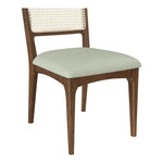Atrium Cane Back And Vegan Leather Upholstered Seat Dining Chair in Mint
