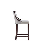 Emperor Wood Upholstered Barstool in Light Gray