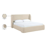 Warby Vegan Leather Upholstered Queen Bed in Beige