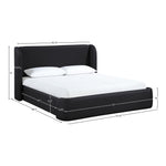Warby Vegan Leather Upholstered Queen Bed in Black