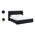 Warby Vegan Leather Upholstered Queen Bed in Black