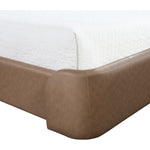 Warby Vegan Leather Upholstered Queen Bed in Brown