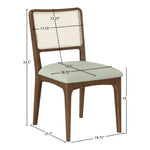 Atrium Cane Back And Vegan Leather Upholstered Seat Dining Chair in Mint