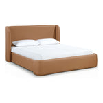 Warby Vegan Leather Upholstered Queen Bed in Cognac
