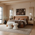 Warby Vegan Leather Upholstered Queen Bed in Cognac