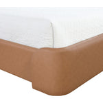 Warby Vegan Leather Upholstered Queen Bed in Cognac