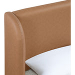 Warby Vegan Leather Upholstered Queen Bed in Cognac