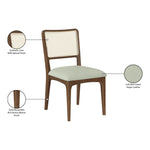 Atrium Cane Back And Vegan Leather Upholstered Seat Dining Chair in Mint