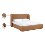 Warby Vegan Leather Upholstered Queen Bed in Cognac