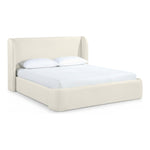 Warby Vegan Leather Upholstered Queen Bed in Cream