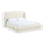 Warby Vegan Leather Upholstered Queen Bed in Cream
