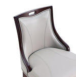 Emperor Wood Upholstered Barstool in Light Gray