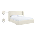 Warby Vegan Leather Upholstered Queen Bed in Cream