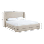 Warby Vegan Leather Upholstered Queen Bed in Taupe