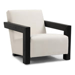 Ward Linen Textured Fabric Upholstered Accent Chair in Cream