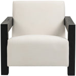 Ward Linen Textured Fabric Upholstered Accent Chair in Cream