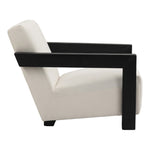 Ward Linen Textured Fabric Upholstered Accent Chair in Cream