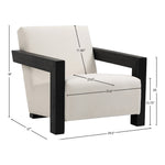 Ward Linen Textured Fabric Upholstered Accent Chair in Cream