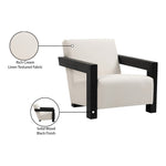 Ward Linen Textured Fabric Upholstered Accent Chair in Cream