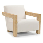 Ward Linen Textured Fabric Upholstered Accent Chair in Cream
