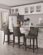 Emperor Wood Upholstered Barstool in Graphite