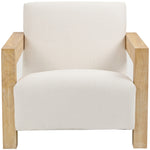 Ward Linen Textured Fabric Upholstered Accent Chair in Cream