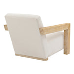 Ward Linen Textured Fabric Upholstered Accent Chair in Cream
