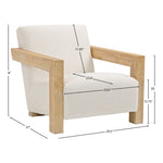 Ward Linen Textured Fabric Upholstered Accent Chair in Cream