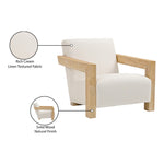 Ward Linen Textured Fabric Upholstered Accent Chair in Cream