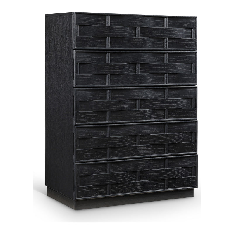 Weave Oak Veneer Chest in Black