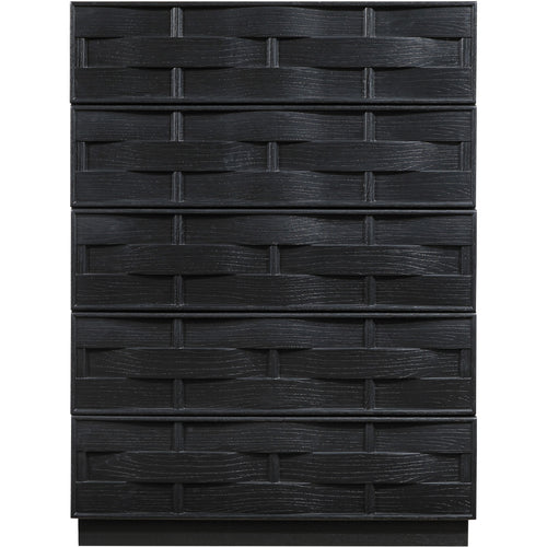 Weave Oak Veneer Chest in Black