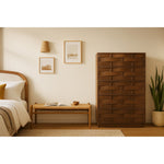 Weave Oak Veneer Chest in Brown