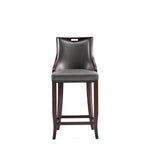 Emperor Wood Upholstered Barstool in Graphite