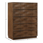 Weave Oak Veneer Chest in Brown