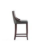Emperor Wood Upholstered Barstool in Graphite