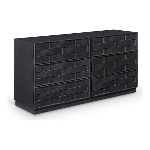 Weave Oak Veneer Dresser in Black