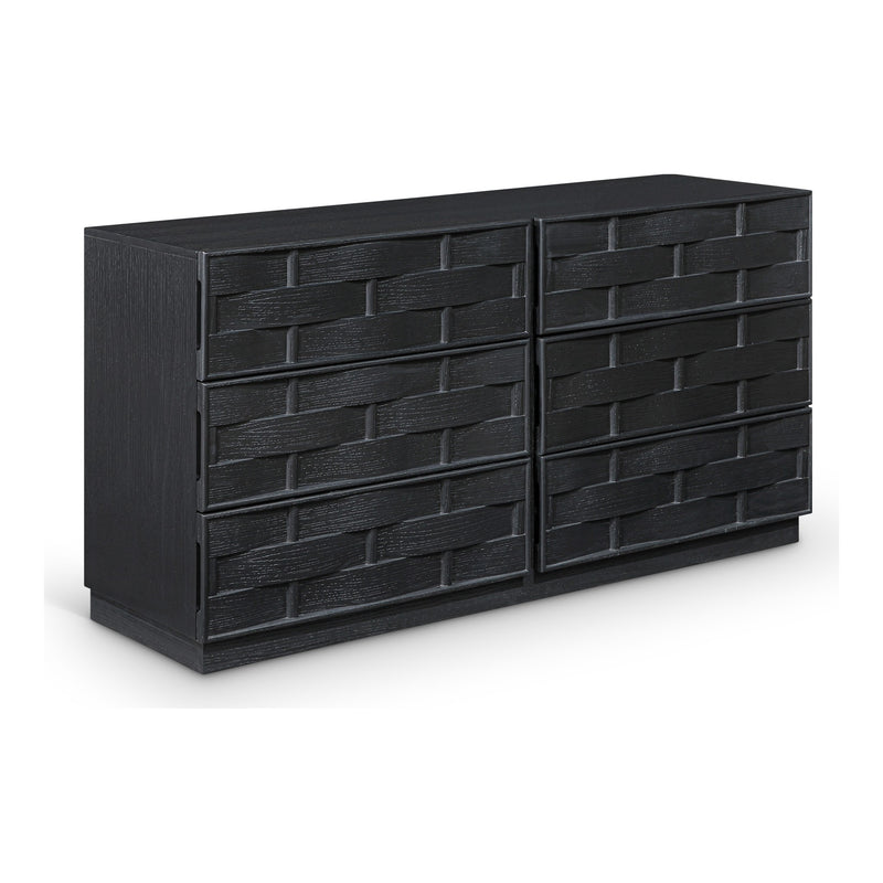 Weave Oak Veneer Dresser in Black